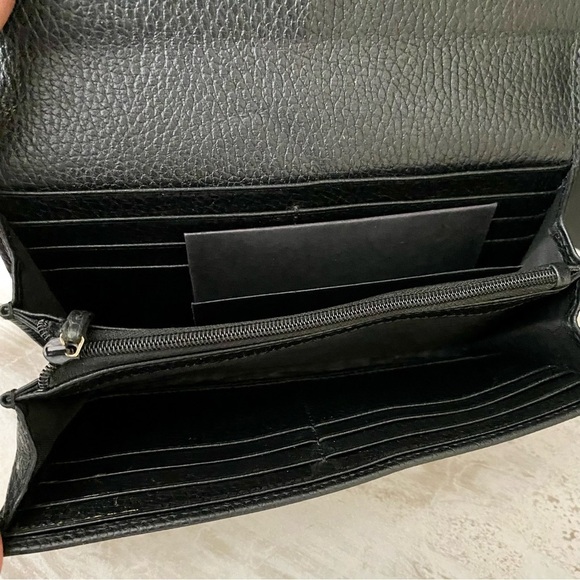 GUCCI GG Interlocking Long Wallet-Crossbody Bag Black - Picture 14 of 15